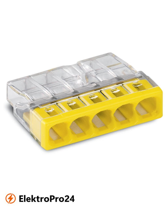 Wago 2273-205 COMPACT-Verbindungsdosenklemme für eindrähtige Leiter max. 2,5mm² transparent  VPE 100 Stück