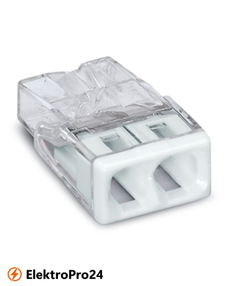 Wago 2273-202 COMPACT-Verbindungsdosenklemme für eindrähtige Leiter max. 2,5mm² transparent  VPE 100 Stück