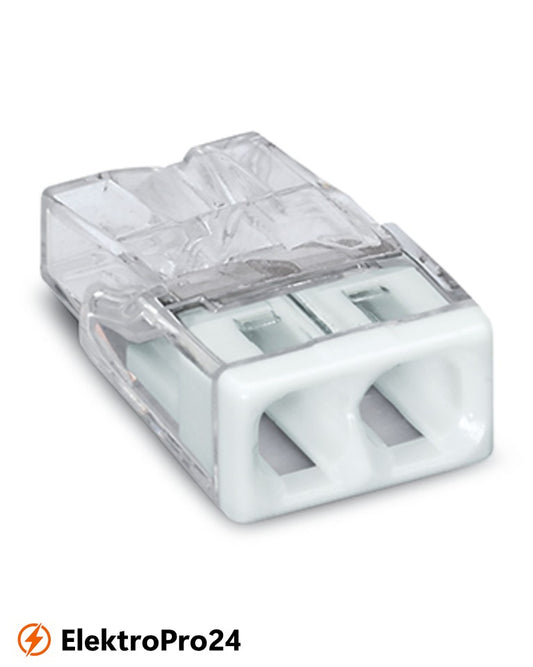 Wago 2273-202 COMPACT-Verbindungsdosenklemme für eindrähtige Leiter max. 2,5mm² transparent  VPE 100 Stück