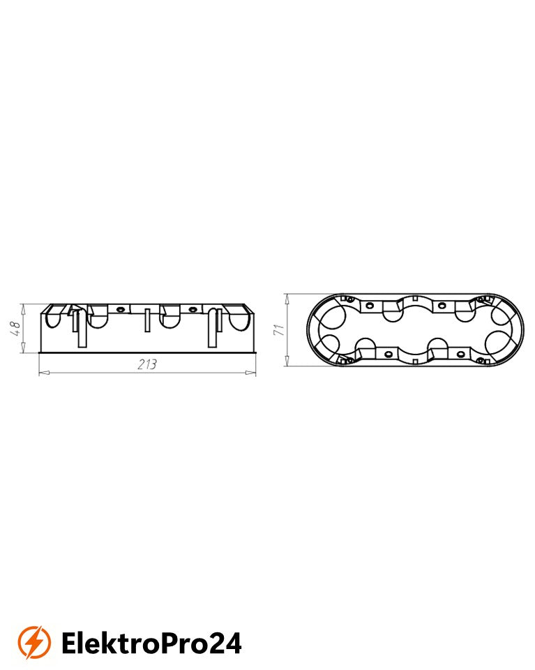 Kaiser 9253-22 Hohlwand Geräte-Verbindungsdose O-range ECON® 3 mit Geräteschrauben Tiefe 48 mm