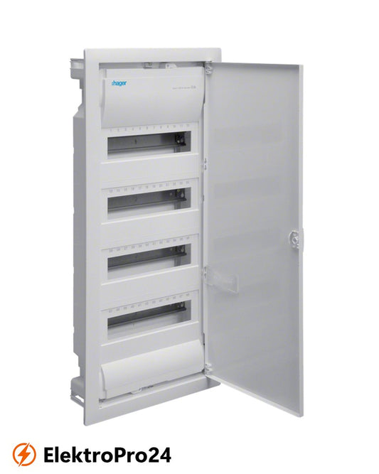 Hager Kleinverteiler VU48NC volta, Unterputz, 4x12 PLE, IP30, Schutzklasse II, Stahlblechtür