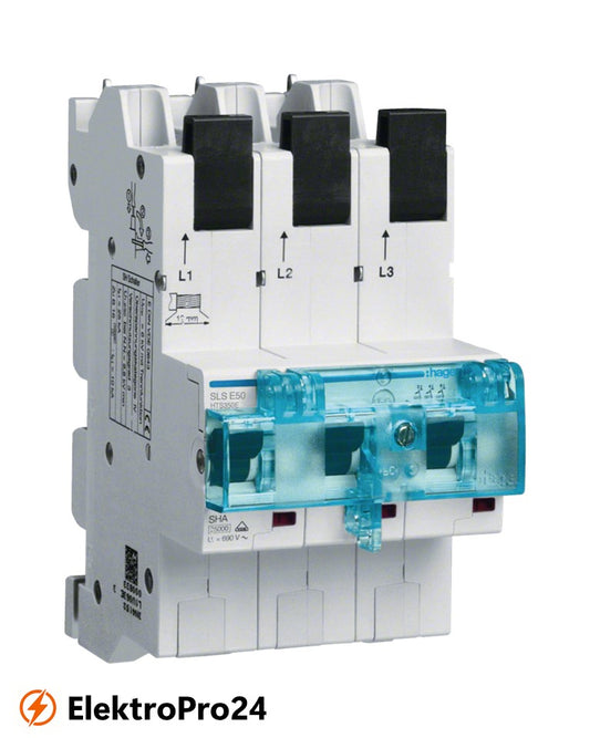 Hager HTS350E SLS-Schalter 3-polig E-Charakteristik 50A für Sammelschiene QuickConnect