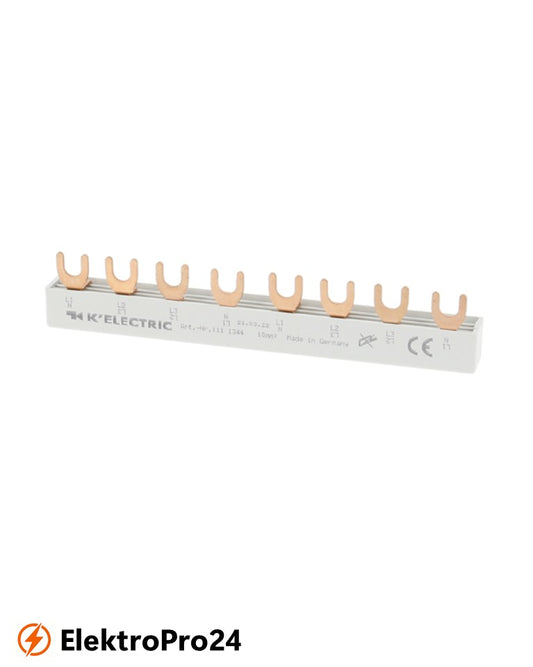 Phasenschienen Gabel Verdrahtungsschiene 4-polig, 10mm², 8TE, 111344