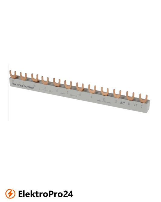 Phasenschienen Gabel Verdrahtungsschiene 4-polig, 10mm², 12TE, 111319
