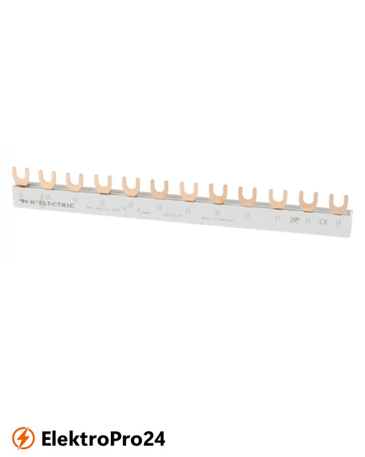 Phasenschienen Gabel Verdrahtungsschiene 3-polig, 10mm², 12TE  111243