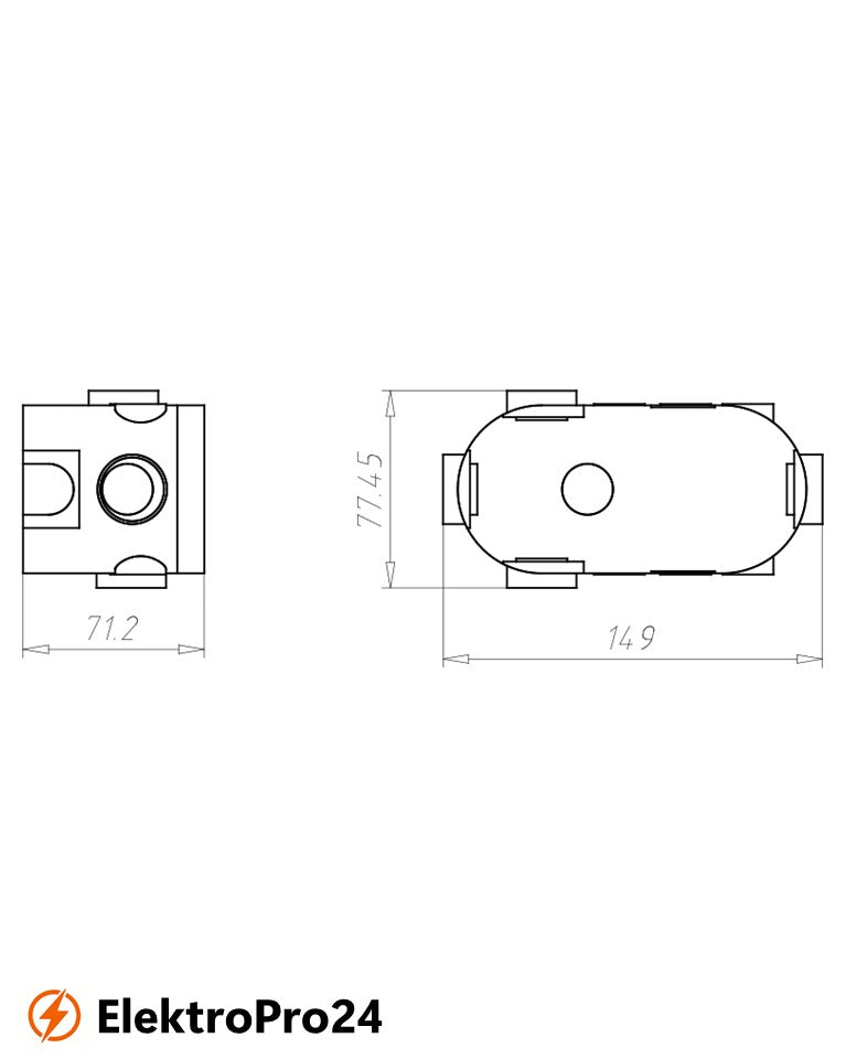 Kaiser 1068-02 Unterputz Electronic-Dose Zweikammerdose mit Trennwand mit Geräteschrauben