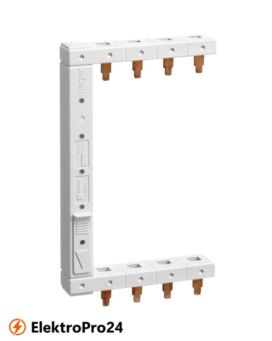 Hager Phasenschiene KC663L 3polig + N, 2-reihig 125mm, links, vertikales Sammelschienensystem