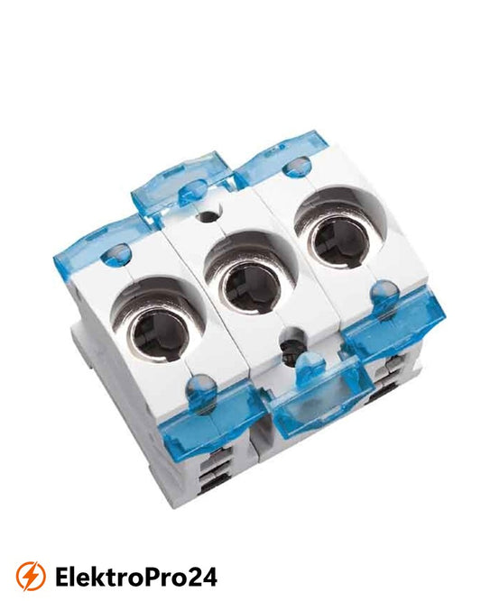 Kunststoff-Sicherungssockel D01 E14 16A 3polig Hutschiene 31302 Wöhner Rahmenklemme Abdeckung