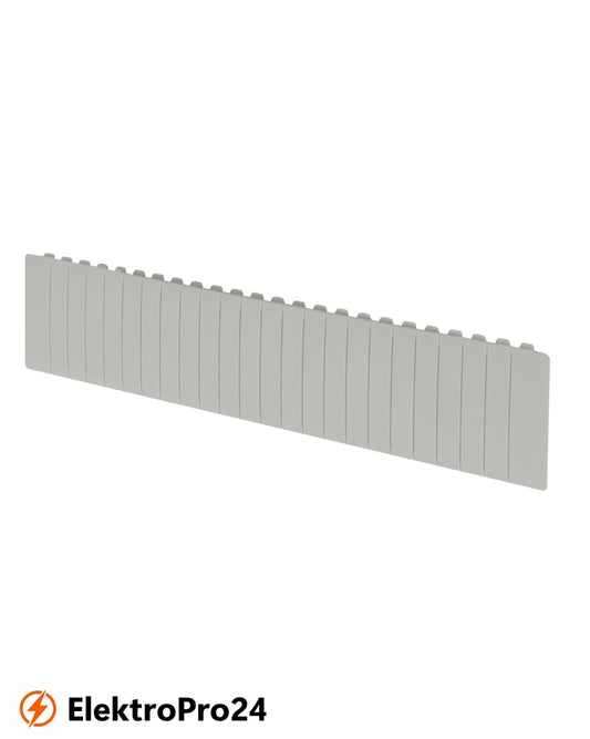 Blindabdeckung für Verteilergehäuse, 12 Platzeinheiten, weiß, 220mm lang