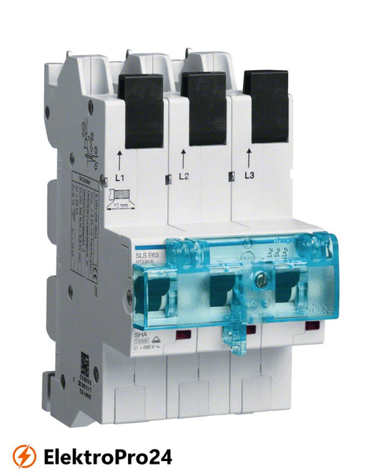 Hager HTS363E SLS-Schalter 3-polig E-Charakteristik 63A für Sammelschiene QuickConnect