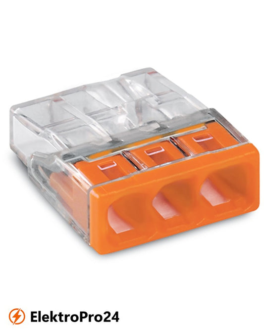 Wago 2273-203 COMPACT-Verbindungsdosenklemme für eindrähtige Leiter max. 2,5mm² transparent  VPE 100 Stück