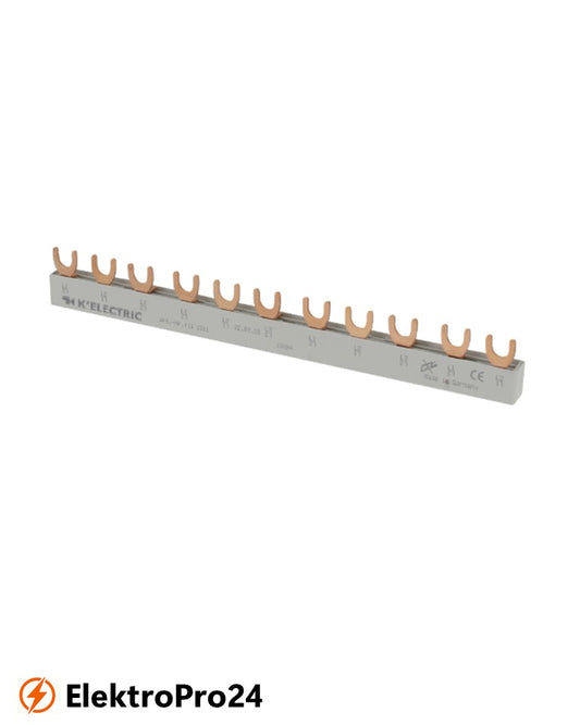 Phasenschienen Gabel Verdrahtungsschiene 3-polig, 10mm², 11TE, 4.pol.FI (N links) + 8xLS, 111311