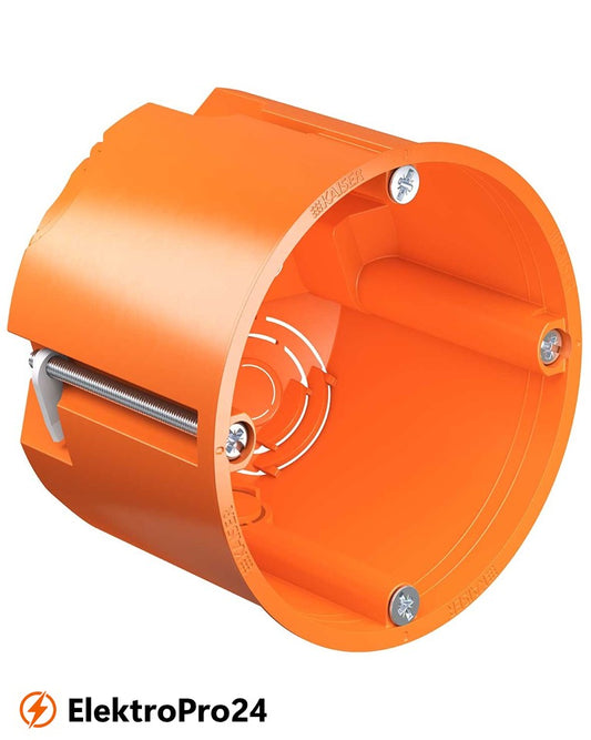 Kaiser 9064-02 Hohlwand Geräte-Verbindungsdose Orange mit Geräteschrauben Tiefe 62 mm VPE 25 Stück